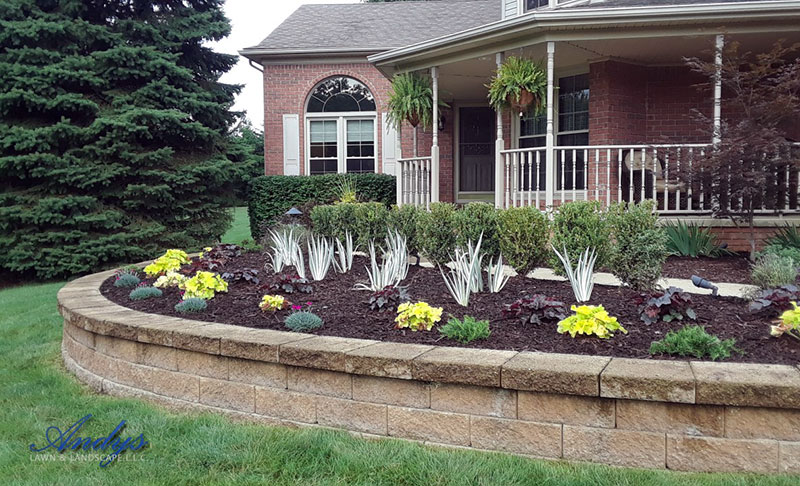 Backyard lighting provided by Andy's Lawn and Landscape in St. Clair, MI 